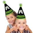 thumbnail image 2 of Big Dot of Happiness Video Game - Cone Happy Birthday Party Hats for Kids and Adults - Set of 8 (Standard Size), 2 of 7