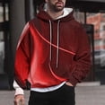 thumbnail image 1 of Sudadera con capucha para hombre, estilo casual, con cuello redondo, estampado, manga larga, blusa de poliéster, 1 of 6