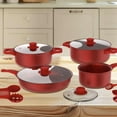 thumbnail image 4 of 13-Piece Red Pots and Pans Set Non Stick–Nonstick Cookware with Glass Lids and Stay-Cool Handles–Durable Set for Home Kitchen,Induction Compatible,Great for Daily Cooking, 4 of 7