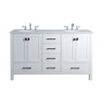 thumbnail image 2 of Stufurhome  60 inch Malibu Pure White Double Sink Bathroom Vanity, 2 of 7