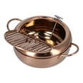 thumbnail image 2 of Frying Pot, Wide Application Stainless Steel Kitchenware Kitchen Fryer Anti Scalding Handle  For Home For Hotel For Restaurant Colorful,Rose Gold, 2 of 8