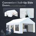 thumbnail image 3 of Quictent 12x20 ft Heavy Duty Carports with Side Zipper Doors & Snowproof Steel Cables & Ventilated Windows, Waterproof Storage Shelter for Outdoor Equipment, White, 3 of 9