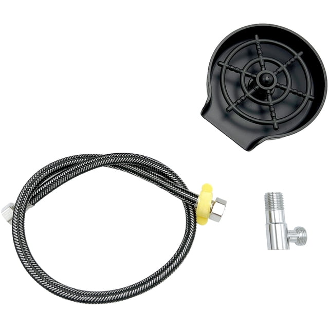 Enjuagadora Vidrio Automática (lavavasos + Manguera 80 Cm + Camiseta Acero Inoxidable 1/2)