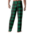 thumbnail image 6 of Dwelliawo Plaid Pants for Men Buffalo Plaid Comfy Cute Pants Baggy Christmas Matching Pajama Pants Checke Drawstring Sleep Pajama Bottom Mint Green S, 6 of 6