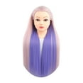 thumbnail image 1 of Cabeza de muñeca de entrenamiento para peluquería, modelo de entrenamiento para practicar el rizado y enrollado del cabello. violeta rosa, 1 of 8