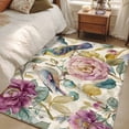 thumbnail image 4 of Area Rug for Living Room, Spring Flowers Non-Slip Indoor Large Carpet for Bedroom/Dining Room, Farmhouse Botanical Blossom Floral Birds Washable Low-Profile Rectangle Floor Mat Runner Rugs - 3 x 5 Ft, 4 of 8