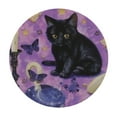 thumbnail image 2 of JEUXUS  Round Table Cloth, Tablecloth, Witchy Witch Goth Black cat Mushroom Stain Proof, Water Resistant Washable Table Cloths, Decorative Round Table Cover for Kitchen, 2 of 7