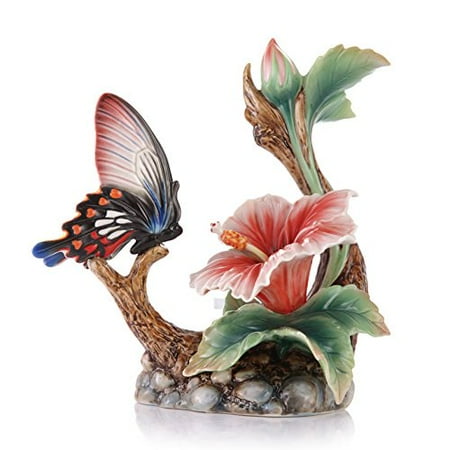 - Franz Porcelain - Figurine - Wonderful Life Butterfly & Hibiscus