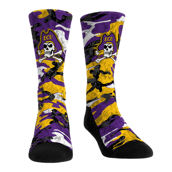 NCAA ECU Pirates - What The Camo Rock 'Em Socks (L-XL)
