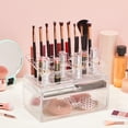 thumbnail image 2 of Clear Makeup Organizer with Storage Drawers for Brushes, Lipstick and Vanity (9.4 x 5.9 x 6.8 in), 2 of 8