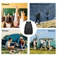 thumbnail image 7 of Black Backpack Multi-compartment Large Capacity Casual Laptop Backpack for Men and Women, Adjustable Padded Shoulder Straps, Nylon Material, 17.3", 7 of 7