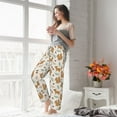 thumbnail image 5 of Cauagu Squirrel And Leaves Pajama Pants for Women Loose Fit Wide Leg Trouser Pants Casual Elastic Waist Drawstring Lounge Pants, 5 of 6