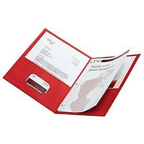 Office Depot Brand Twin-Pocket Portfolios with Fasteners Red Pack of 10