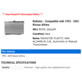 thumbnail image 2 of Radiator - Compatible with 1993 - 2001 Nissan Altima 1994 1995 1996 1997 1998 1999 2000, 2 of 2