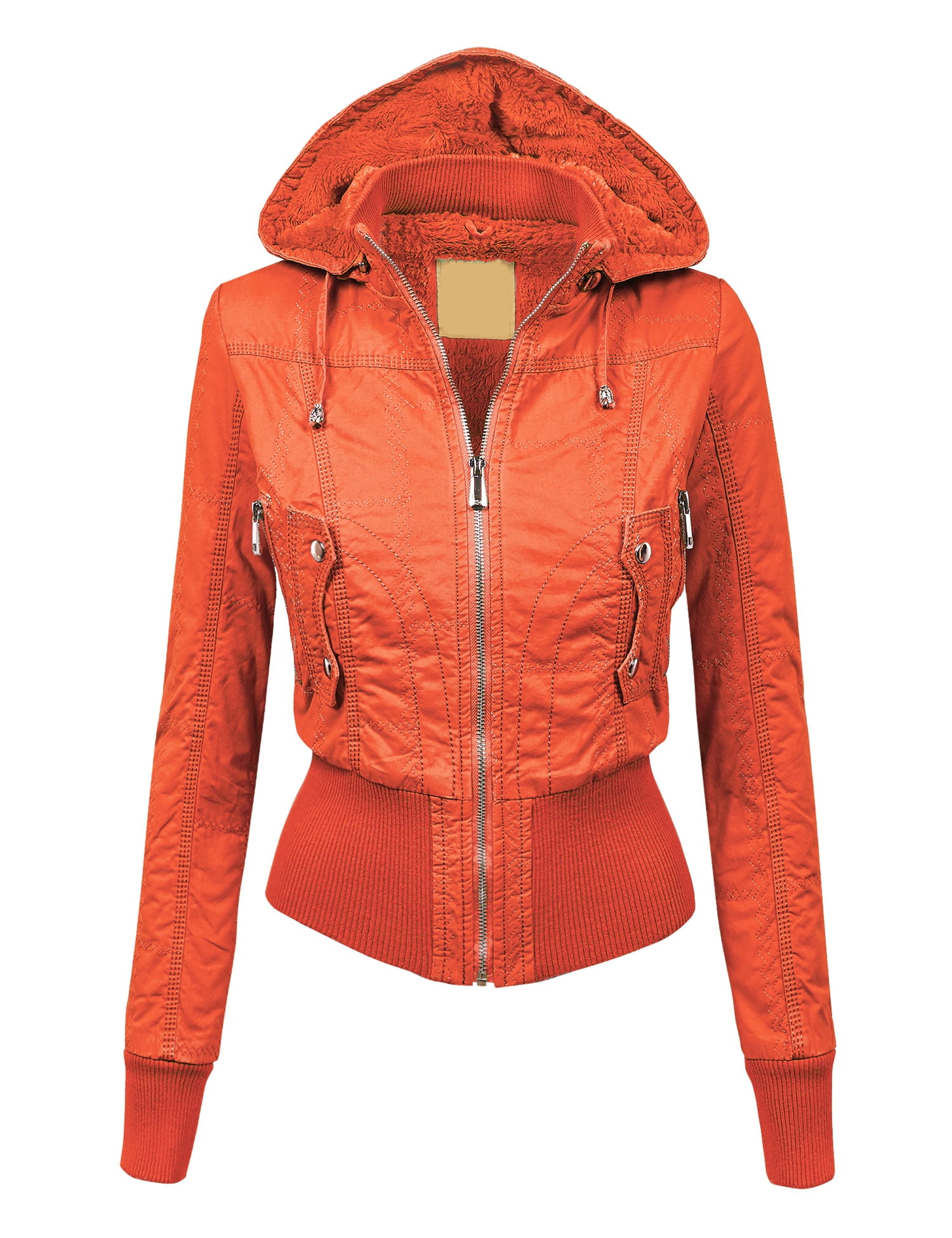 Made by Johnny MBJ WJC1004 Womens Casual Inner Fleece Bomber Jacket