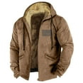 thumbnail image 1 of Men's Solid Color Flag Print Jacket Men's Spring And Autumn Casual Trend Zipper Hooded Jacket M, 1 of 3