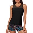 thumbnail image 1 of Xishao 3 PCS Tankini Traje de Baño para Mujer Bañador Tankini Top con Sujetador Deportivo para Playa Surf Piscina Nadar B-Negro CH B-Negro CH Xishao ropa, 1 of 2