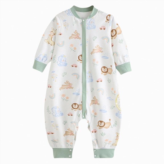 CAUYDY Baby Boy Gift Newborn Sleepers Preemie Clothing Fall Winter Long Sleeve Romper Infant Boys Pajamas Toddler One-Pieces 0 3 6 9 Months 1T 2T Green for Sizes 6-8 Years