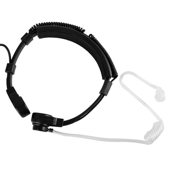 Throat Headset, Talkie Headset, Comfortable To Wear Black For Racers Bodyguard Security Guard