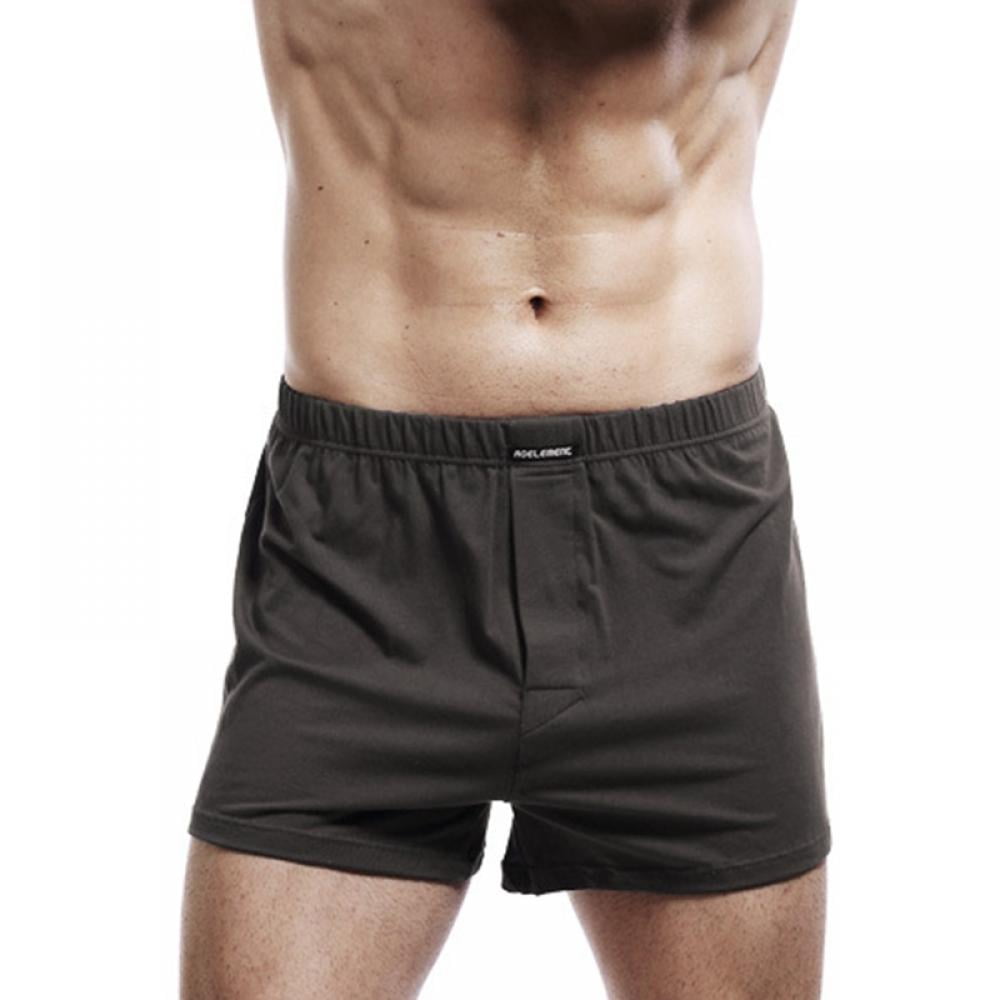 Boxers Mens Woven Check Print Poly Cotton Boxer Shorts Underwear Plain Trunks 