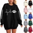 thumbnail image 5 of Godom Oversized Sweatshirt for Women Rugby Graphic Pullover Long Sleeve Drop Shoulder Fleece Sweatshirt, 5 of 7