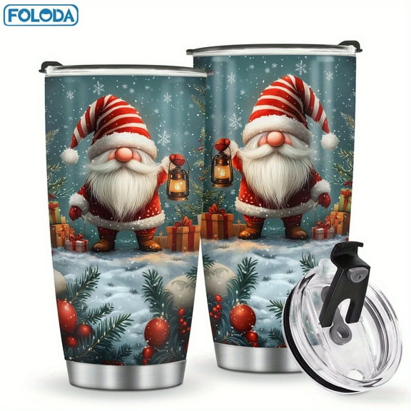 Foloda 1PC Santa Claus 20oz With Lid Insulated Mug, Santa Claus Tumbler For Men Women On Christmas Christmas, Valentine's Day Gift Stainless Steel Coffee Cup, Travel Coffee Mug