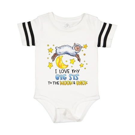 

Inktastic I Love My Big Sis to the Moon and Back Cute Sheep Gift Baby Boy or Baby Girl Bodysuit