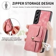thumbnail image 6 of for Samsung Galaxy S22 Plus Wallet Case, Crossbody Phone Purse with Card Holder for Women, Zipper PU Leather Carrying Cover Gift with Shoulder Strap Kickstand Anti-drop for S22 Plus - Pink, 6 of 10