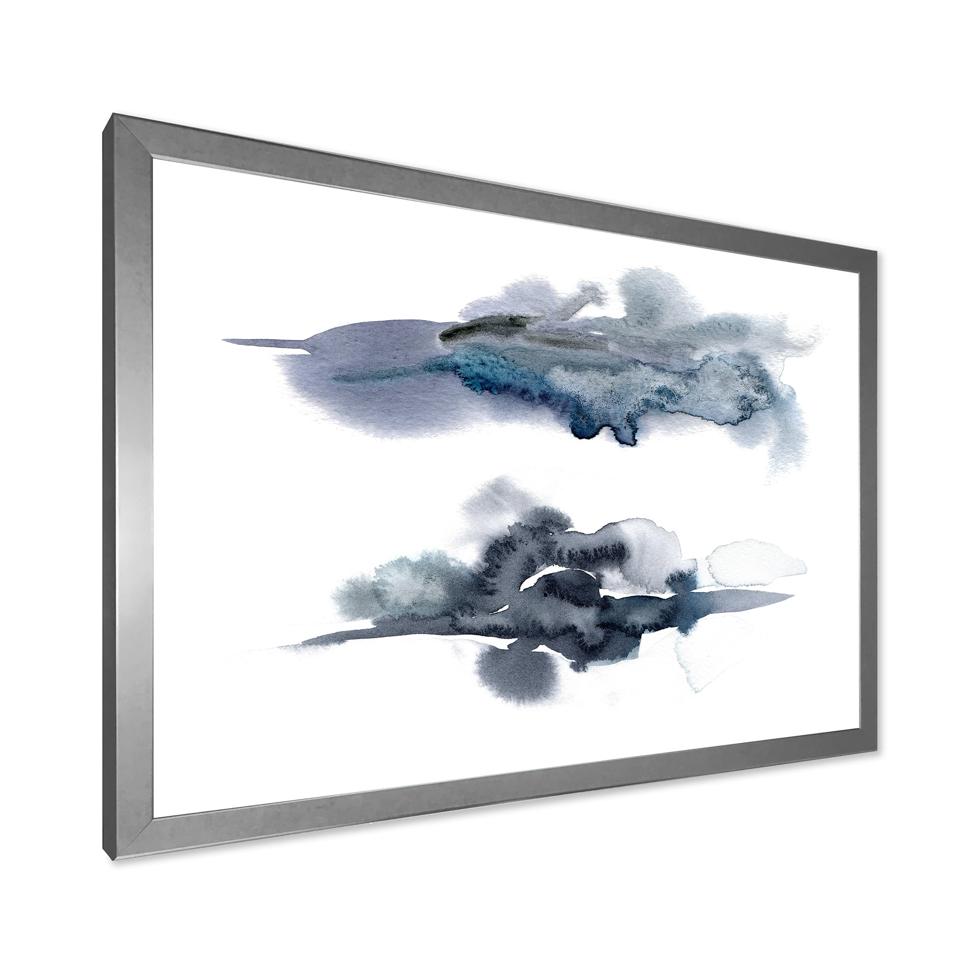 Designart 'Abstract Of Clouds Dark Blue Colored I' Modern Framed Art Print
