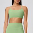 thumbnail image 4 of Women's Sports Bras Thin Shoulder Strap Shock-absorbing Running Fitness Bra Beautiful Back Sexy Yoga Gathering Sports Bra Sports Bras for Women Green S, 4 of 4