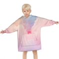 thumbnail image 3 of Pastel Rainbow Clouds Blanket Hoodies for Kids 6-13YR Oversize Wearable Blanket Hoodies for Boys Girls Teens, 3 of 7