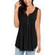 thumbnail image 1 of Blusas sin mangas de verano para mujer, con escote en V, de color liso, informales, con vuelo, holgadas, con botones, 1 of 5
