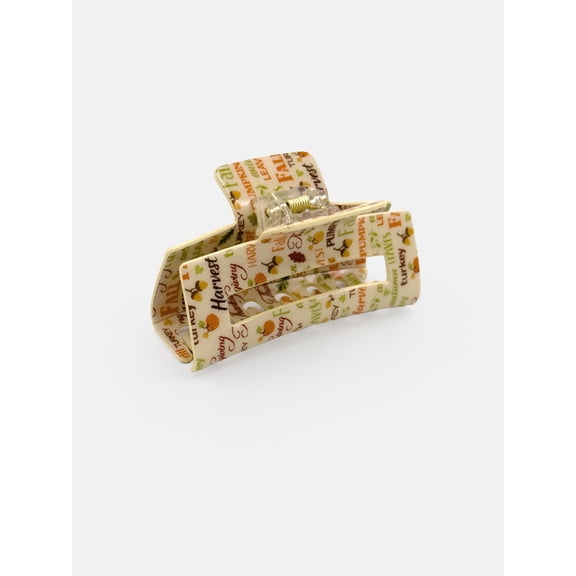 Way To Celebrate Fall Season Acrylic Hair Claw, Orange Multi