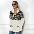 thumbnail image 5 of VISALY Womens Zip Up Hoodies Thick Sweaters Print Sweater Stitching 1/4 Zipper Collar Top Double Fleece Warm Jacket with Pockets Casual Sweaters Sweater Pullover Tunic Sweater Camouflage M, 5 of 5