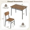 thumbnail image 3 of Costway 5 PCS Wood Square Kitchen Table & Chair Set with Metal Frame Storage Rack, 3 of 10