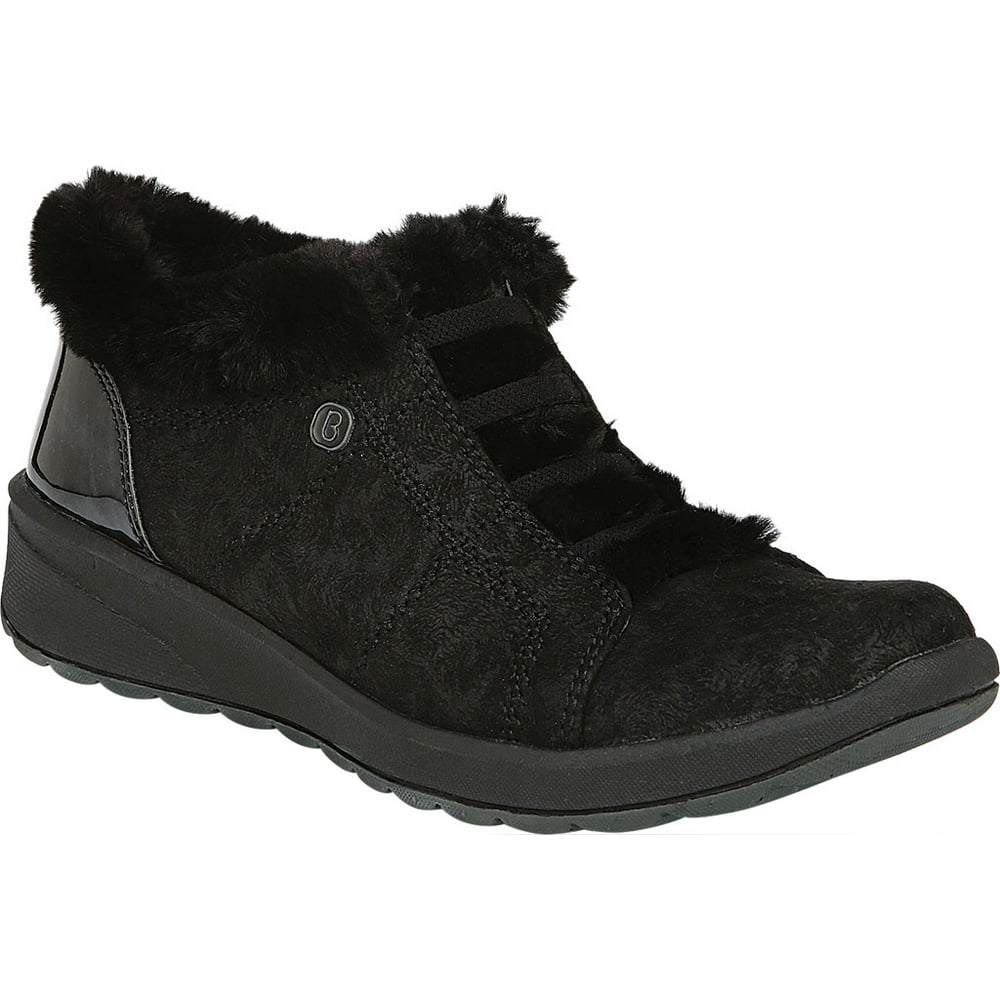 bzees golden fur trim washable slip on sneakers