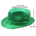 thumbnail image 4 of NoxwB Men's Vintage Sequins Bling Fedora Hat Sparkle Shining Bucket Cap Hat Army Green 58CM, 4 of 5