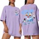 thumbnail image 1 of Pop cazadora para niña Hunters Round-Neck Printed Anime Trio Poster T Shirt （Purple）, 1 of 4