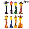 thumbnail image 1 of 8PCS Noël Micro Paysage Rue Lampe Artisanat Miniature Fée Jardin Ornement, 1 of 8