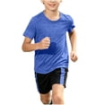 thumbnail image 2 of Miqool Boys 2-Piece Summer Athletic Sets Quick Dry Short Sleeve Elastic Waist Shorts Lightweight Sports Sets 1-15 Years, 2 of 9