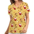 thumbnail image 2 of Awdenio Blouse de Noël à Manches Courtes Imprimée avec Poches pour Femmes, 2 of 5