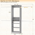thumbnail image 6 of Homieasy 20.5 - 120'' W Closet System with Hanging Rods(Cut to Fit), Gray, 6 of 6