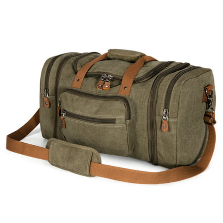 Plambag Unisex&#39;s Canvas Duffel Bag Oversized Travel Tote Luggage Bag - 0