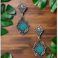thumbnail image 2 of Hip and Cool Clip Dangle Silver and Turquoise Stone Earrings, 2 Pieces, 2 of 4