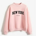 thumbnail image 2 of Shadoumai New York Sweatshirts Women Crew Neck Pullover Letter Graphic Hoodie Relaxed Fit Long Sleeve Fall Winter Tops, 2 of 4