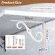 thumbnail image 2 of Uxcell 2 Pcs Soportes Decorativos para Estantes, Soportes para Estantes Flotantes de 8" x 5" para Estanterías de Pared, Blanco, 2 of 7