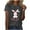 Dark Gray, variant on Womens Easter Tops 2025 Summer Fashionable Short-Sleeved T-Shirt with Round Neck and Graphic Print
