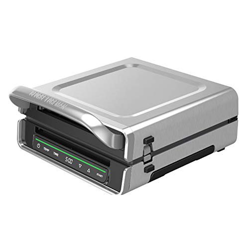 George Foreman Taille Familiale (4-6 Portions), GRD6090B Sélection Intelligente Sans Fumée, Acier Inoxydable