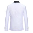 thumbnail image 2 of EQWLJWE Mens Slim Fit Suit Blazers Lightweight Sport Coats One Button Color Block Suit Jackets for Wedding Gifts for Dad White M, 2 of 3
