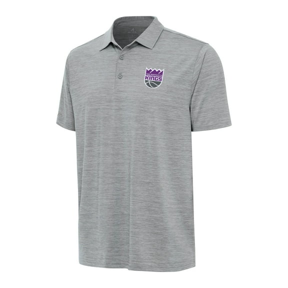 Men's Antigua  Heather Gray Sacramento Kings Layout Polo